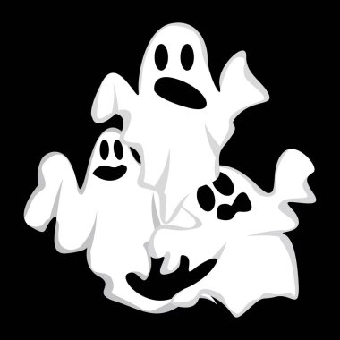 Hayalet Logosu Tasarımı, Cadılar Bayramı Simgesi, Cadılar Bayramı Çizimi, Kutlama Sancağı Şablonu