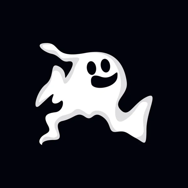 Design Logotipo Fantasma Ícone Halloween Ilustração Traje Halloween Modelo Bandeira —  Vetores de Stock