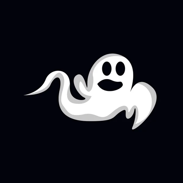 Diseño Logo Fantasma Icono Halloween Ilustración Disfraces Halloween Plantilla Banner — Vector de stock