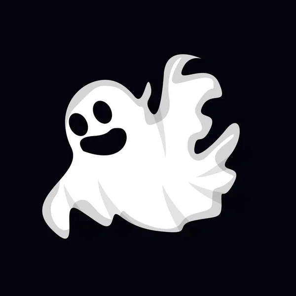Ghost Logo Design Halloween Ikonen Halloween Kostym Illustration Firande Banner — Stock vektor