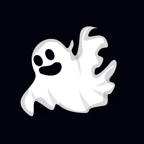 Ghost Logo Design Halloween Ikon Halloween Jelmez Illusztráció Ünnepi Banner — Stock Vector