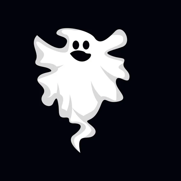 Ghost Logo Design Halloween Icoon Halloween Kostuum Illustratie Viering Banner — Stockvector