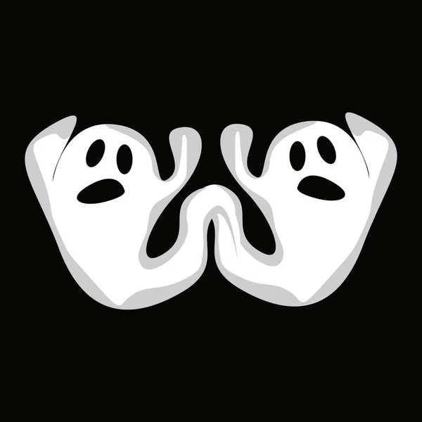 Projektowanie Logo Ducha Ikona Halloween Ilustracja Kostiumu Halloween Szablon Baner — Wektor stockowy