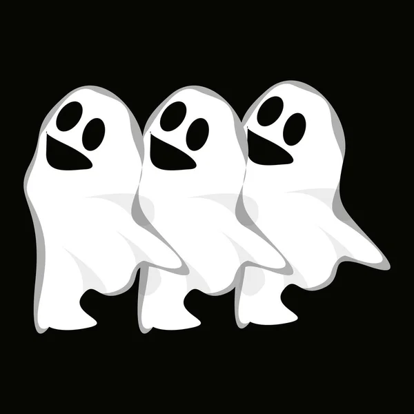 Geister Logo Design Halloween Ikone Halloween Kostümillustration Feier Banner Vorlage — Stockvektor