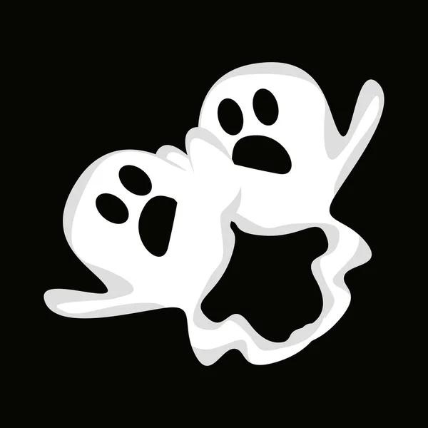 Ghost Logo Design Halloween Ikona Halloween Kostým Ilustrace Slavnostní Nápis — Stockový vektor