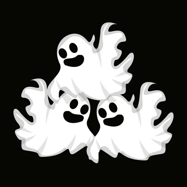 Ghost Logo Design Halloween Icoon Halloween Kostuum Illustratie Viering Banner — Stockvector