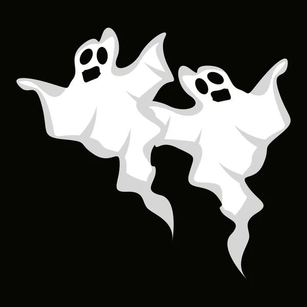 Hayalet Logosu Tasarımı Cadılar Bayramı Simgesi Cadılar Bayramı Çizimi Kutlama — Stok Vektör
