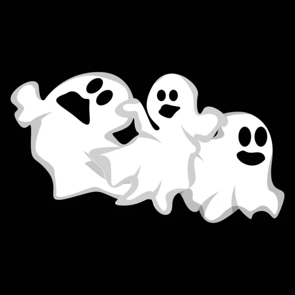 Ghost Logo Design Halloween Icoon Halloween Kostuum Illustratie Viering Banner — Stockvector