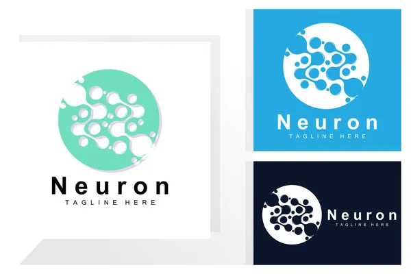 stock vector Neuron Logo Design Vector nerve cell illustration Molecular DNA health brand