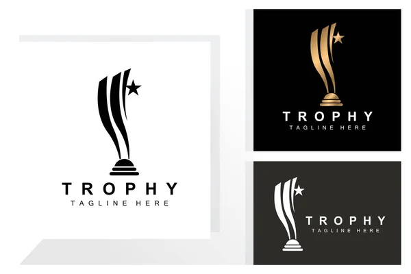 Logo Del Trofeo Design Vincitore Del Premio Vettore Del Trofeo — Vettoriale Stock