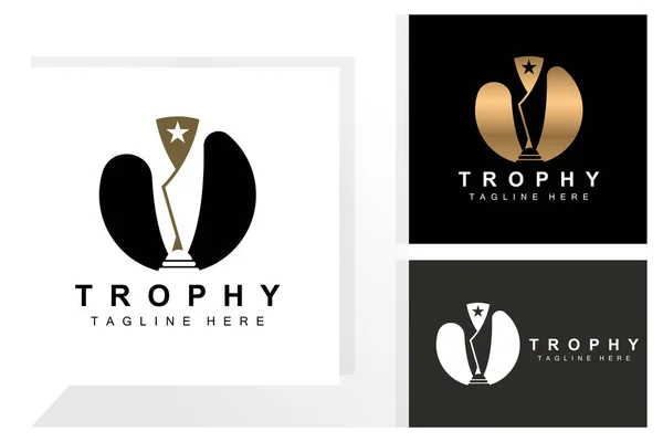 Дизайн Логотипа Трофея Вектор Трофея Победителя Бренд Успеха — стоковый вектор