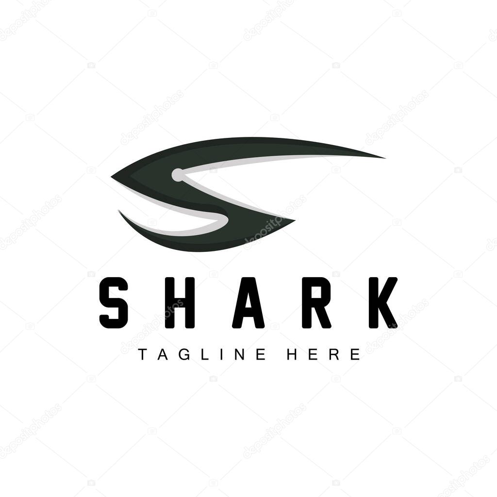 Shark Logo, Wild Fish Vector Illustration, Ocean Predator, Product Brand Design Icon