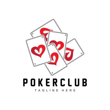 Poker Kumarhanesi logosu, Diamond Card Icon, Hearts, Spades, Ace. Kumar Oyunu Poker Kulübü Tasarımı