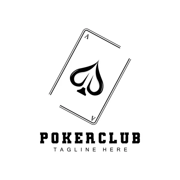 Logotipo Tarjeta Del Casino Del Póker Icono Tarjeta Del Diamante — Vector de stock