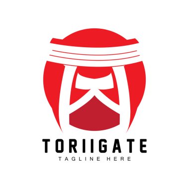 Torii Kapı Logosu, Japon Tarihi Kapısı Simge Vektörü, Çin İllüstrasyonu, Ahşap Tasarım Şirketi Brand Şablonu