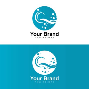 Okyanus Dalgası Logosu, Su Dalgası Tasarımı, Marka Tasarım Vektörü