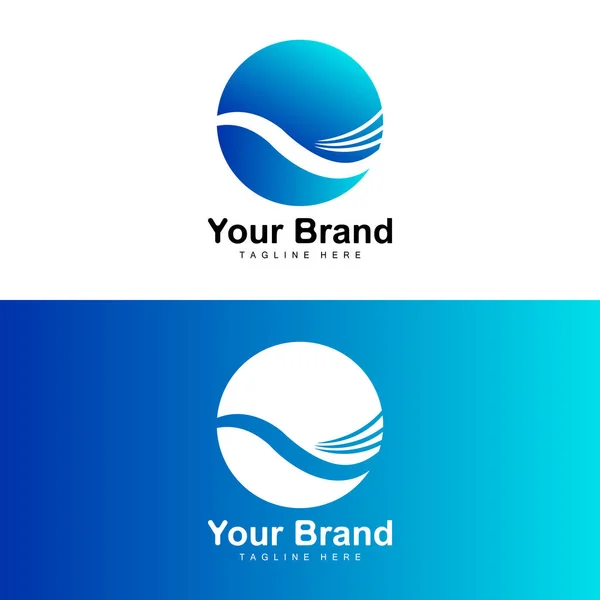 Ocean Wave Logo Wasserwellendesign Markendesign Vektor — Stockvektor