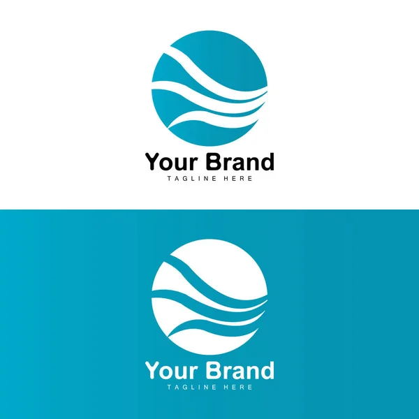海の波のロゴ 波のデザイン ブランドデザインベクトル — ストックベクタ