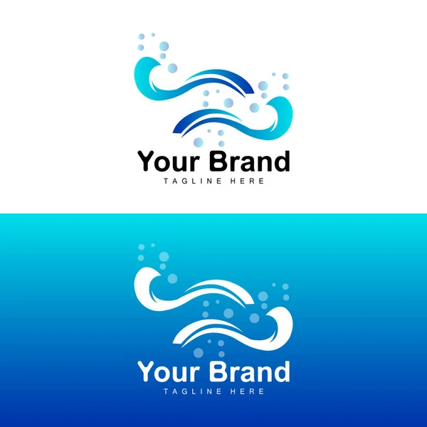 Логотип Ocean Wave Дизайн Водных Волн Вектор Дизайна Бренда — стоковый вектор