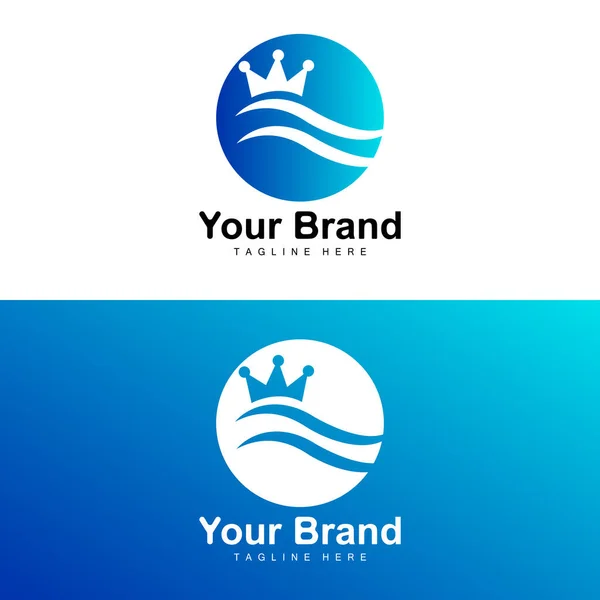 Ocean Wave Logo Wasserwellendesign Markendesign Vektor — Stockvektor