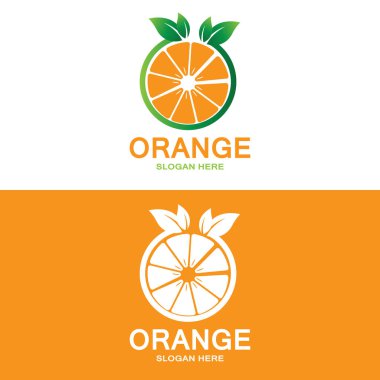 Fresh Fruit Orange Vector Logo Tasarımı Meyve Suyu Dükkanı, Turuncu Renk Dükkanı