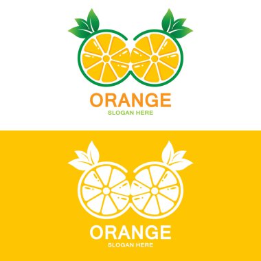 Fresh Fruit Orange Vector Logo Tasarımı Meyve Suyu Dükkanı, Turuncu Renk Dükkanı