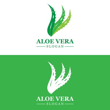 Aloe Vera Logosu, Sağlık Yaprak Vektörü, Güzellik Salonu, Organik Geri Dönüşüm, Cilt Sağlığı Yaprağı İçin Tasarım