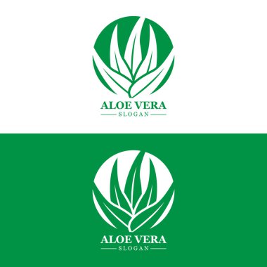 Aloe Vera Logosu, Sağlık Yaprak Vektörü, Güzellik Salonu, Organik Geri Dönüşüm, Cilt Sağlığı Yaprağı İçin Tasarım