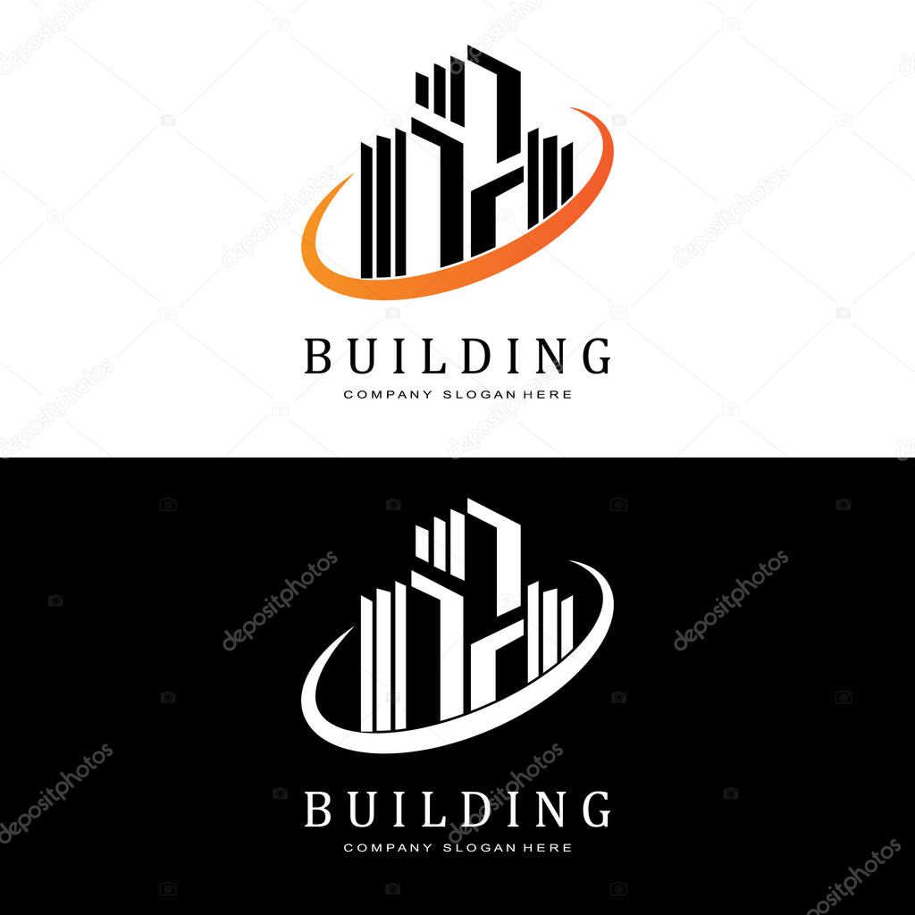 Building Logo, Residential Architect Vector, Design Suitable For Building Construction, Apartment, Housing
