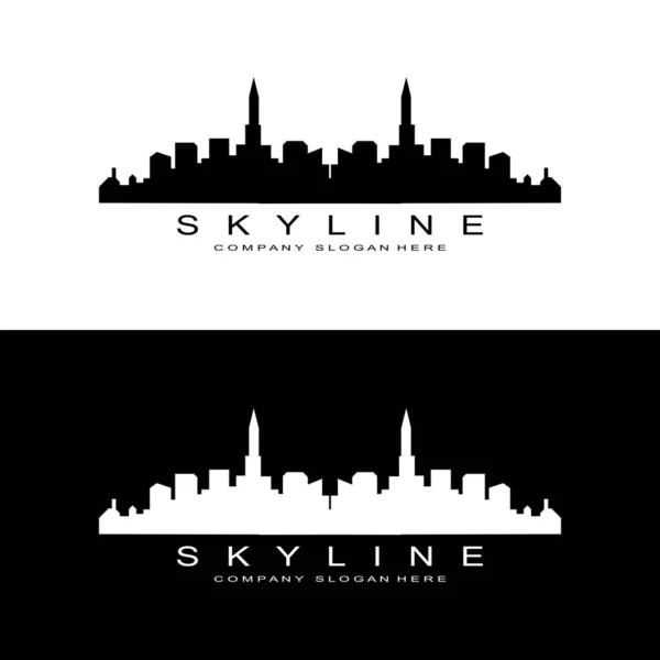 Skyline Logo Tasarımı Şehir Tasarımı Vektör Boyu Binalar Şehir Binası — Stok Vektör