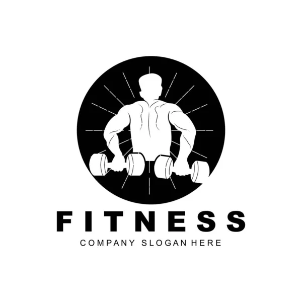 Stock vector Gym Logo, Fitness Logo Vector, Design Suitable For Fitness, Sports Equipment, Body Health, Body Supplement Product Brands