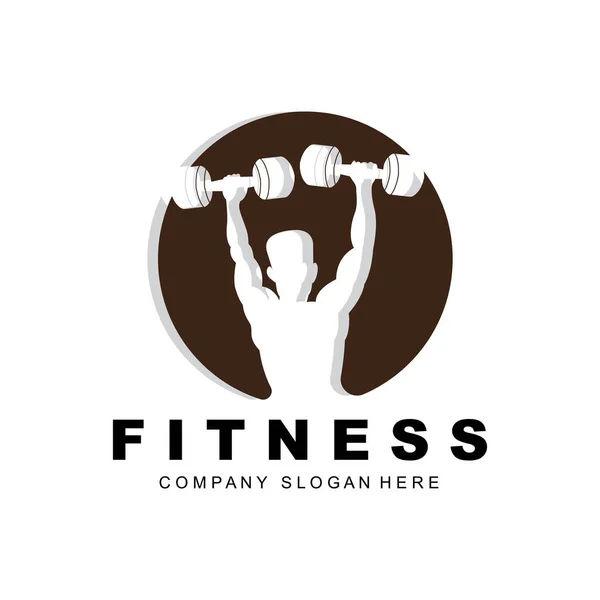Gym Logo Fitness Logo Vector Design Suitable Fitness Sports Equipment — Stock Vector