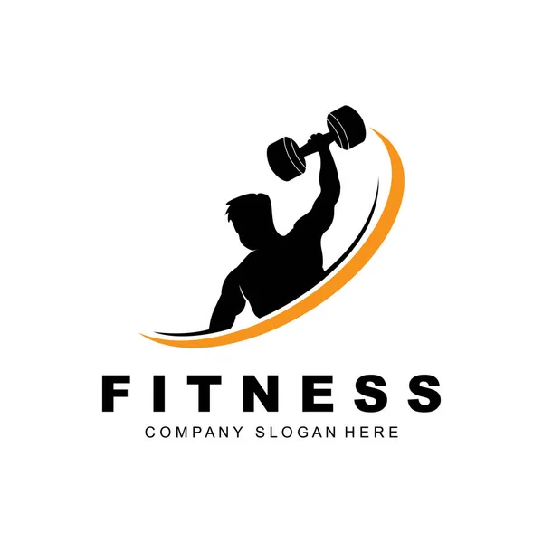 Gym Logo Fitness Logo Vector Design Suitable Fitness Sports Equipment — стоковий вектор