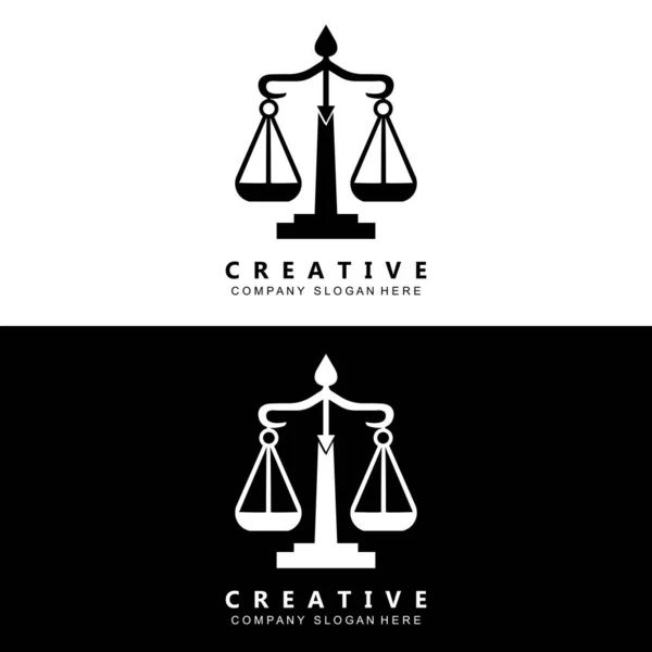 Law Logo Scales Justice Vector Design Pawnshop Brands Law Attorney — 图库矢量图片