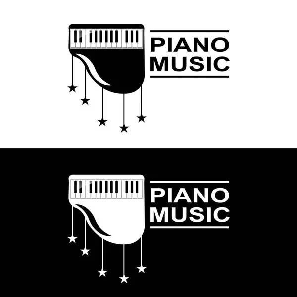 Logotipo Piano Instrumento Musical Vetor Design Music Store Piano Music — Vetor de Stock