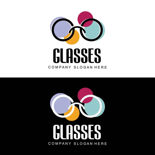 Glasses Logo Fashion Look Vector Design Clothing Store Glasses Shop — Stock Vector