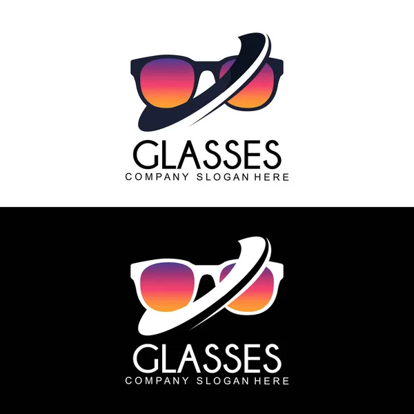 Glasses Logo Fashion Look Vector Design Clothing Store Glasses Shop — Stock Vector