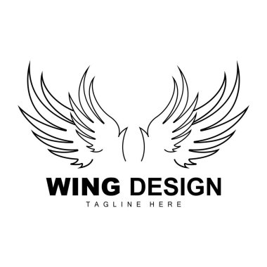 Wings Logosu, Phoenix Logosu, Kuş Kanadı Vektörü, Şablon Çizimi, Kanat Markası Tasarımı