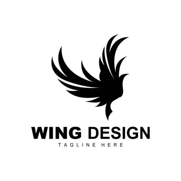 Logo Skrzydeł Logo Phoenix Wektor Skrzydła Ptaków Ilustracja Szablonu Projekt — Wektor stockowy