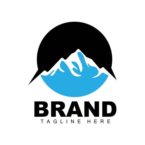Horské Logo Vektorové Horolezectví Dobrodružství Design Pro Horolezectví Horolezecké Vybavení — Stockový vektor