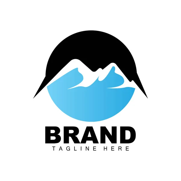 Mountain Logo Vector Bergbeklimmen Avontuur Ontwerp Voor Klimmen Klimuitrusting Merk — Stockvector