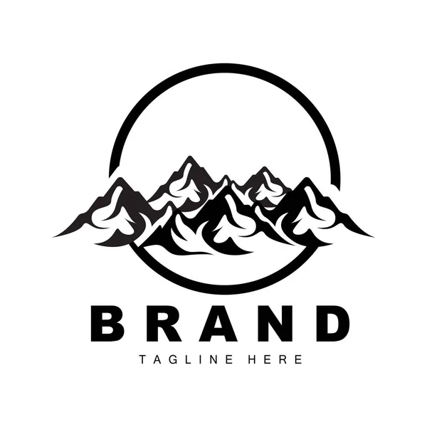 Mountain Logo Vector Mountain Climbing Adventure Design Climbing Climbing Equipment — Stock Vector