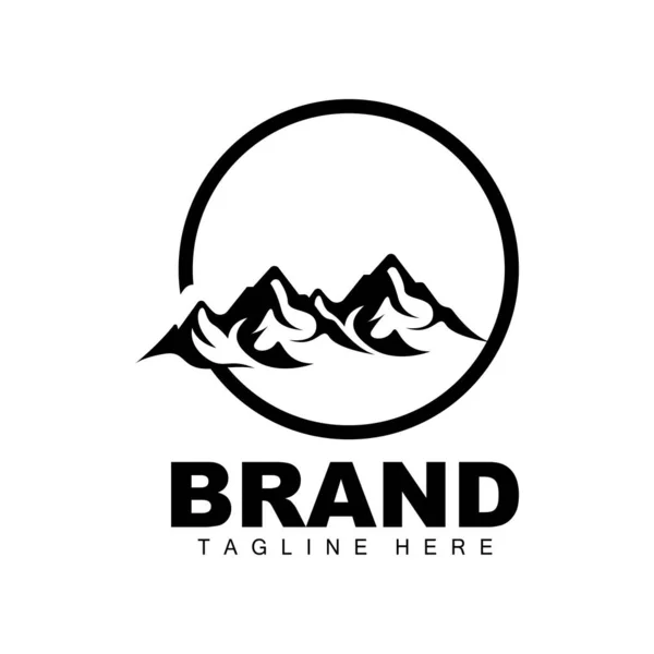 Logotipo Montanha Escalada Montanha Vetorial Aventura Design Para Escalada Equipamento — Vetor de Stock