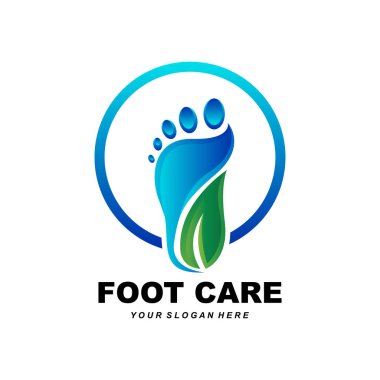 Foot Care Logo Design Health Illustration Woman Pedicure Salon Vector