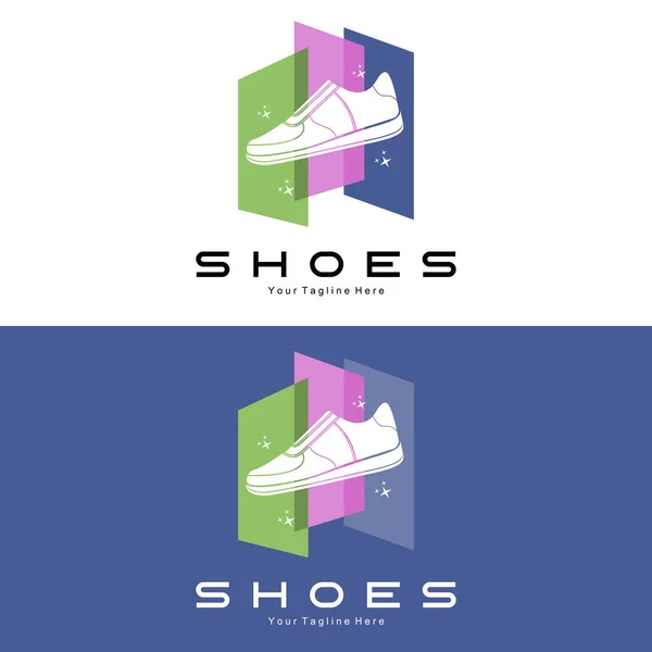 Sneakers Shoe Logo Design Векторная Иллюстрация Трендовой Молодежной Обуви Простая — стоковый вектор