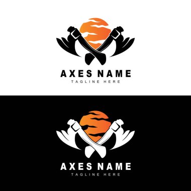 Ax Logo Design, War Tool Illustration and Woodcutter Vector