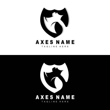 Ax Logo Design, War Tool Illustration and Woodcutter Vector