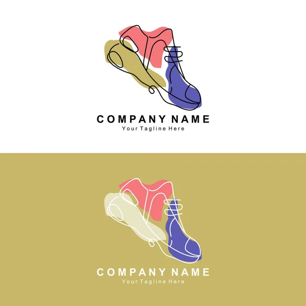 Sneakers Shoe Logo Design Ilustración Vectorial Calzado Juvenil Tendencia Concepto — Vector de stock