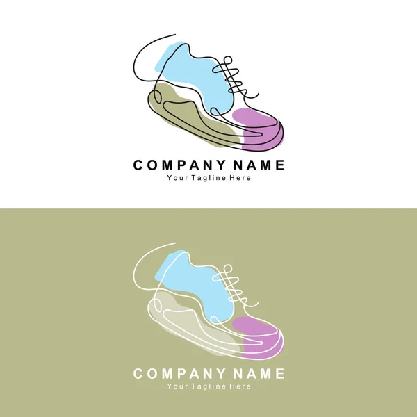 Sneakers Shoe Logo Design Ilustración Vectorial Calzado Juvenil Tendencia Concepto — Archivo Imágenes Vectoriales
