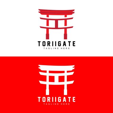 Torii Kapı Logosu, Japon Tarihi Kapısı Simge Vektörü, Çin İllüstrasyonu, Ahşap Tasarım Şirketi Brand Şablonu
